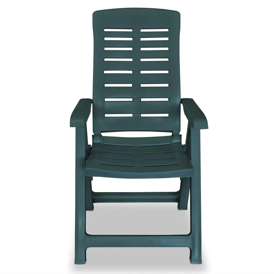 Chaises inclinables de jardin lot de 4 Plastique Vert - 4