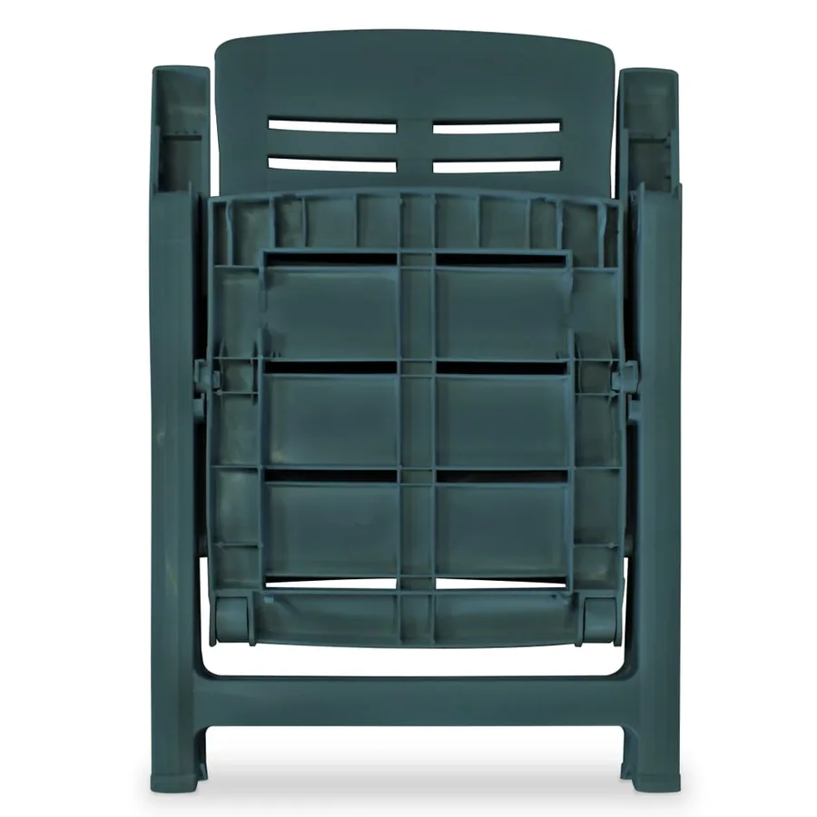 Chaises inclinables de jardin lot de 4 Plastique Vert - 6
