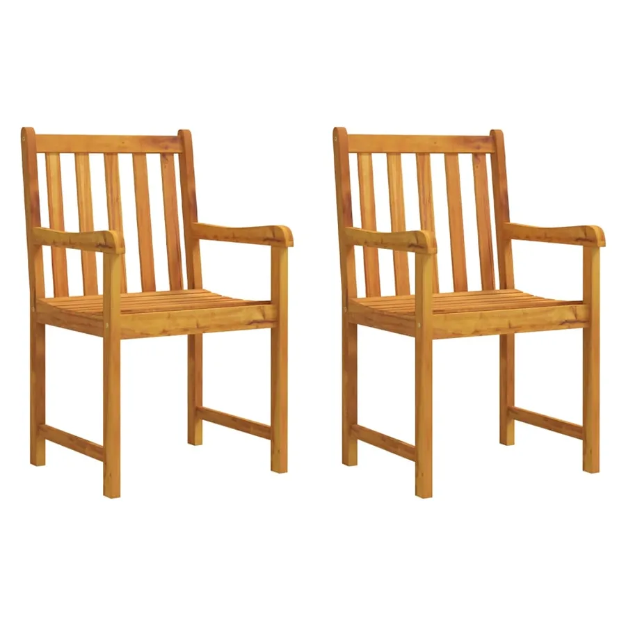 Chaises de jardin 2 pcs Naturel Bois d'Acacia Massif - 2