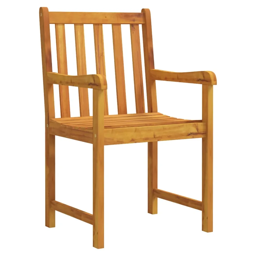 Chaises de jardin 2 pcs Naturel Bois d'Acacia Massif - 3