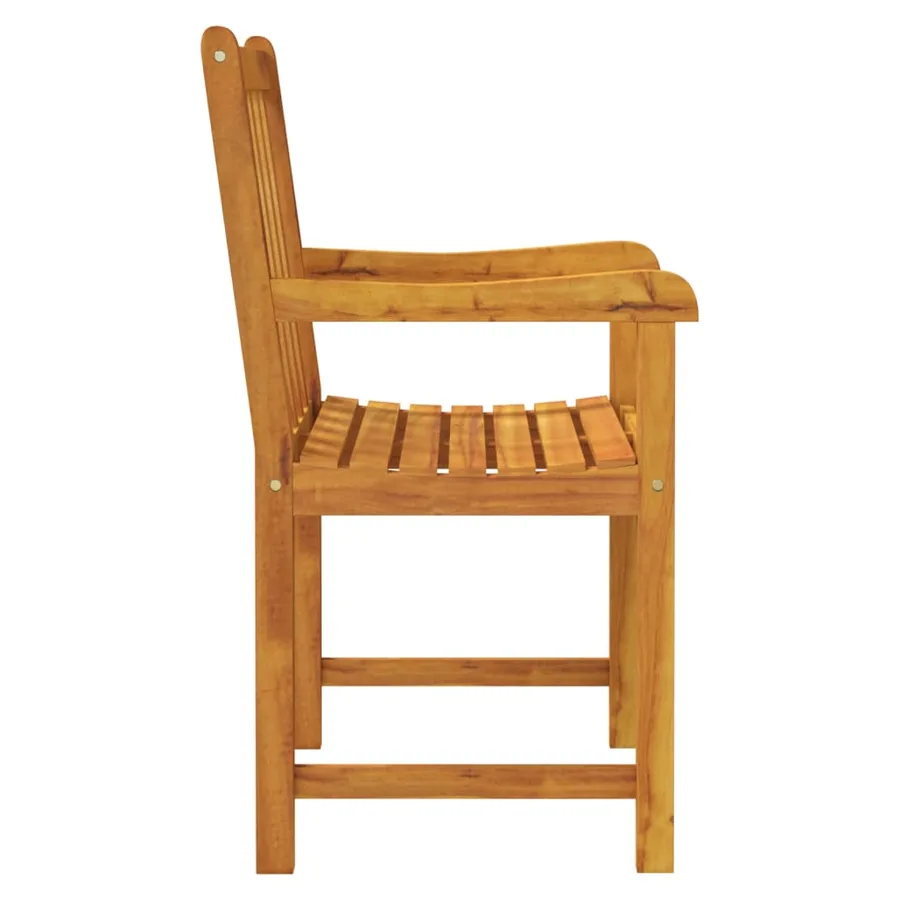 Chaises de jardin 2 pcs Naturel Bois d'Acacia Massif - 5