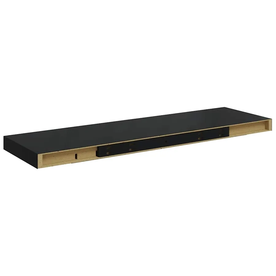Étagère flottante murale noir 80x23,5x3,8 cm MDF - 8