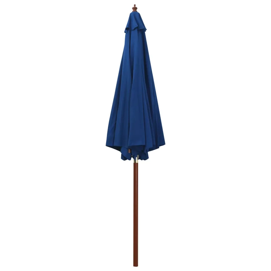 Parasol avec mât en bois 300x258 cm Bleu - 5