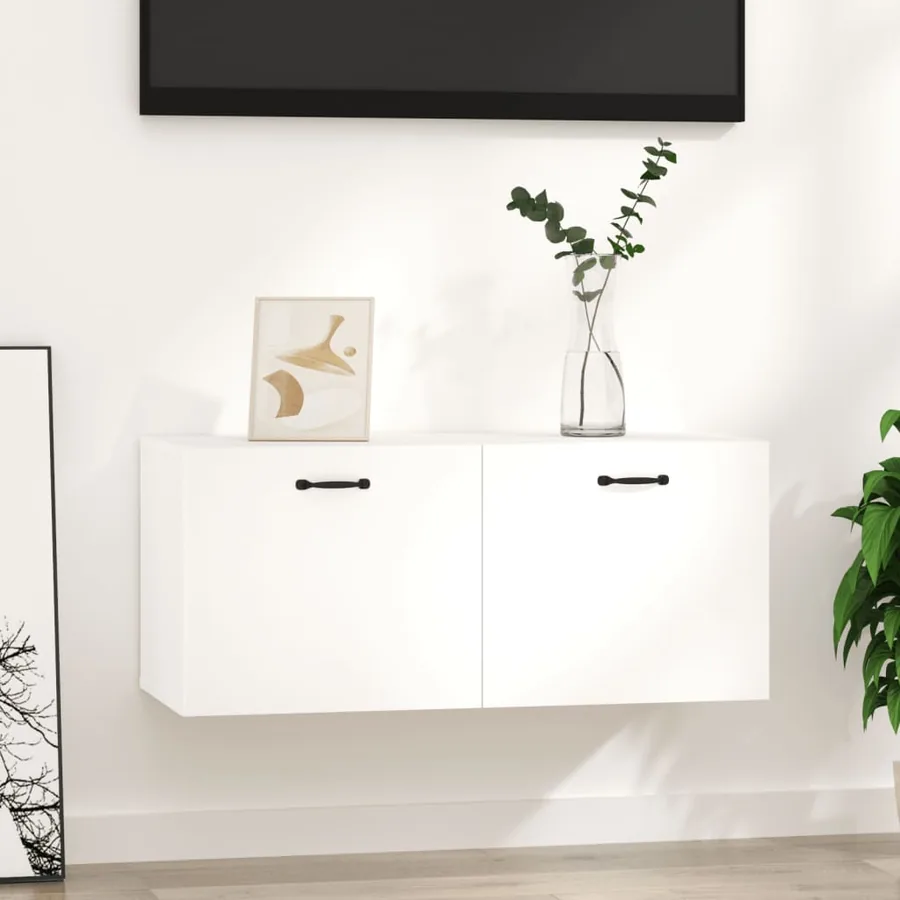 Armoire murale blanc 80x36,5x35 cm bois d'ingénierie