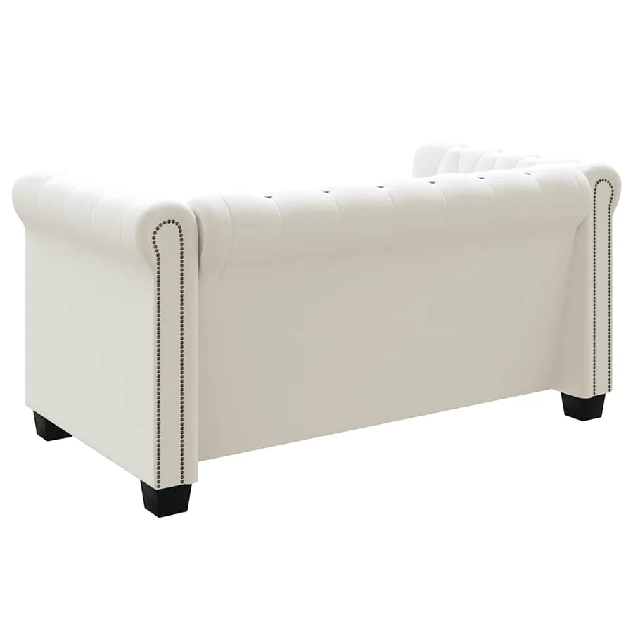 Canapé Chesterfield à 2 places et à 3 places blanc - 10