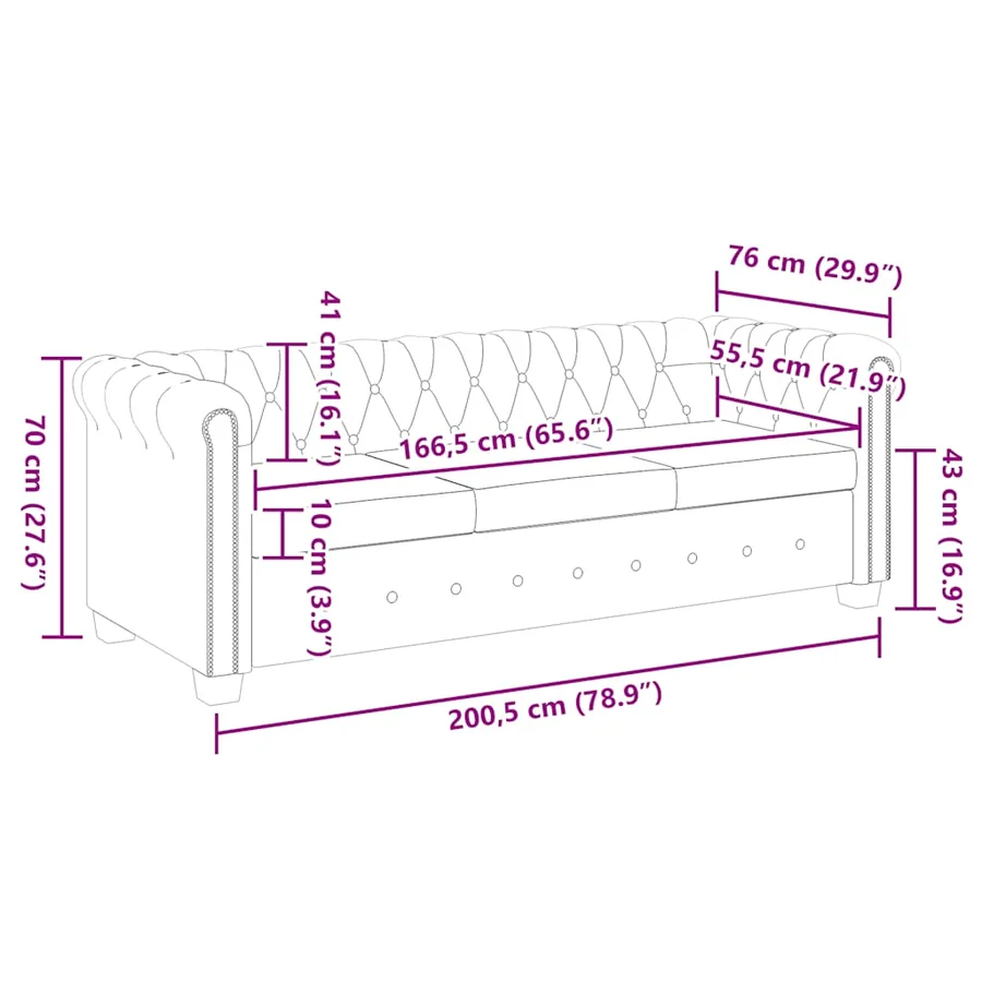 Canapé Chesterfield à 2 places et à 3 places blanc - 13