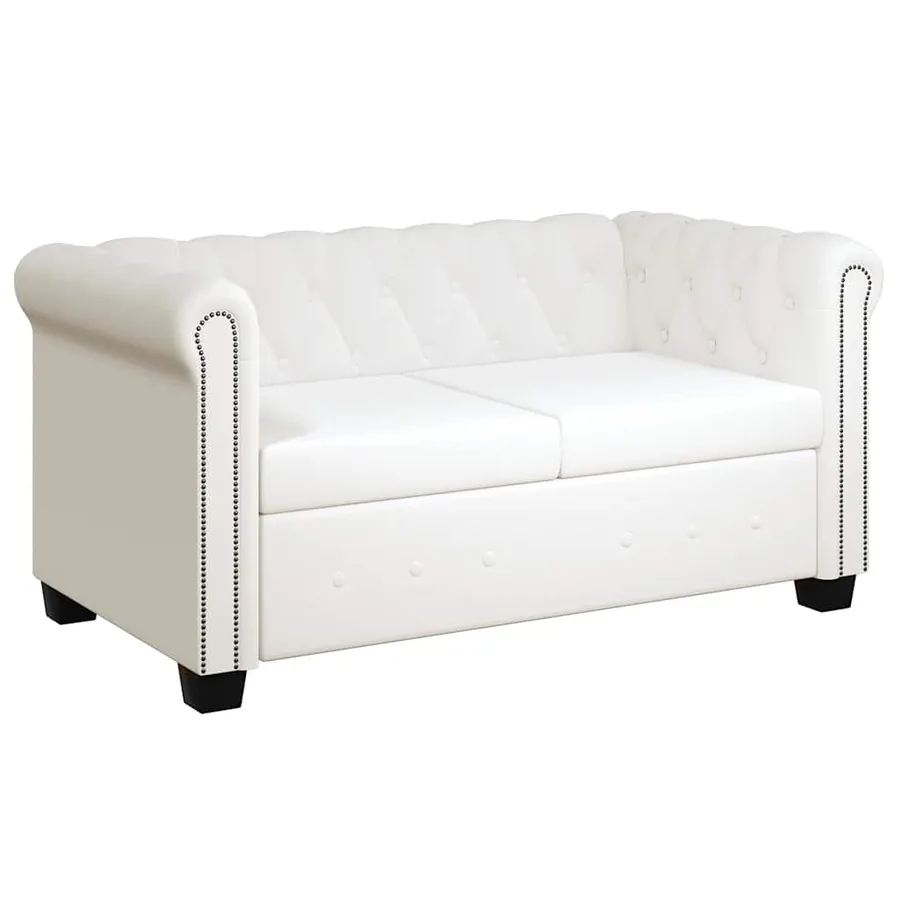Canapé Chesterfield à 2 places et à 3 places blanc - 4