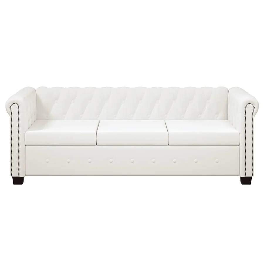 Canapé Chesterfield à 2 places et à 3 places blanc - 5