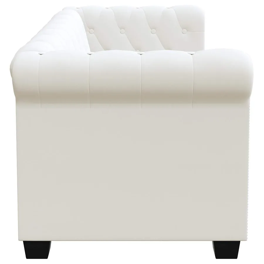 Canapé Chesterfield à 2 places et à 3 places blanc - 8