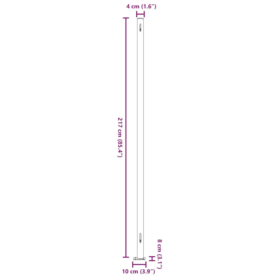 Auvent latéral rétractable de patio 220x600 cm Crème - 12
