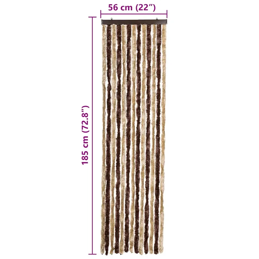 Moustiquaire Beige et marron clair 56 x 185 cm Chenille - 7