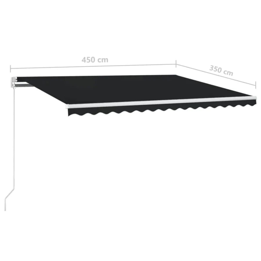 Auvent manuel rétractable 450x350 cm Anthracite - 7
