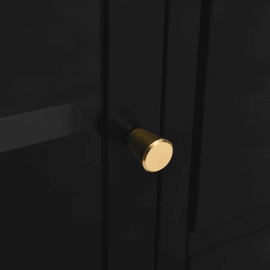 Buffet Noir 105x35x70 cm Acier et verre trempé - 9