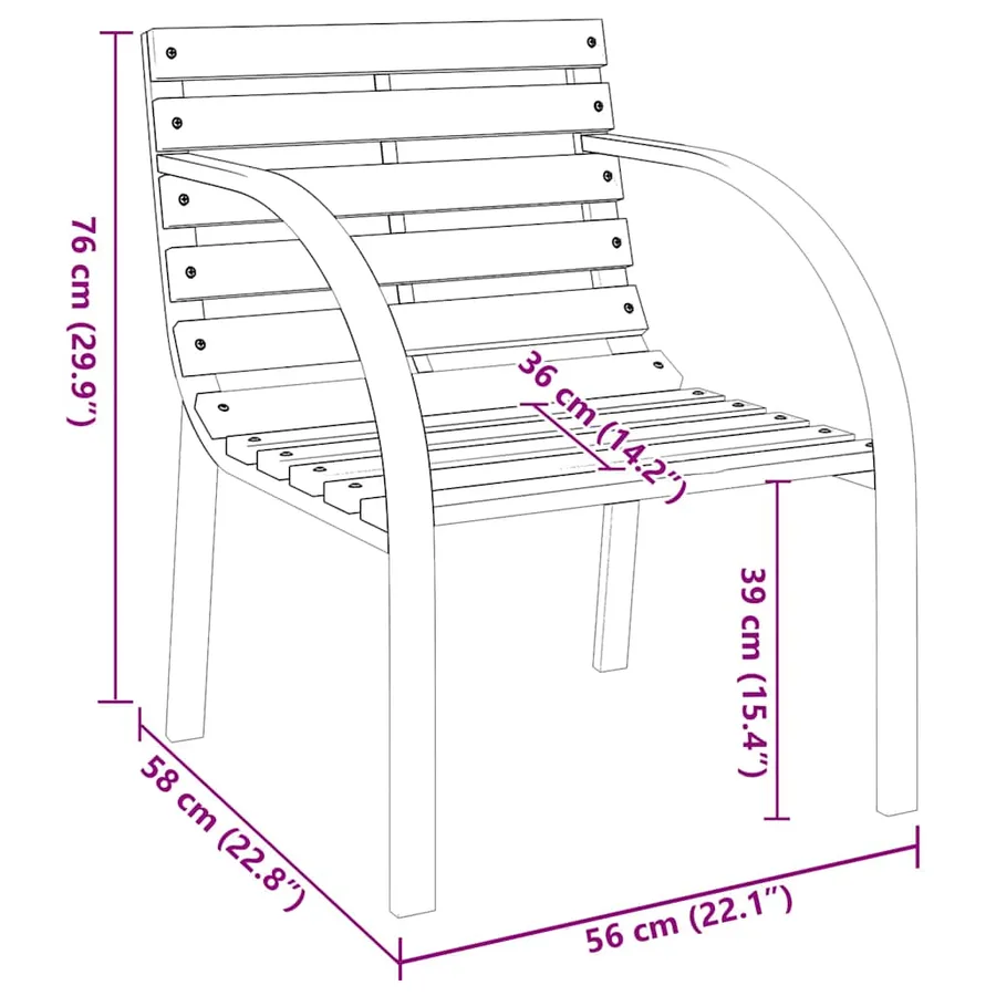 Chaises de jardin lot de 2 Gris Bois - 9