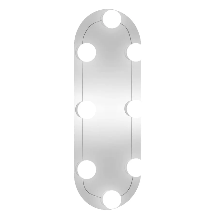 Miroir mural avec lumières LED 15x40 cm verre ovale - 2