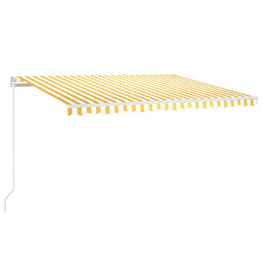 Auvent manuel rétractable 400x350 cm Jaune et blanc - 2