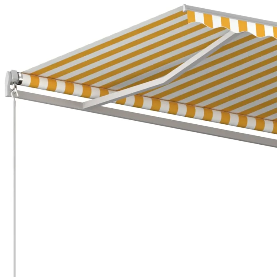 Auvent manuel rétractable 400x350 cm Jaune et blanc - 4