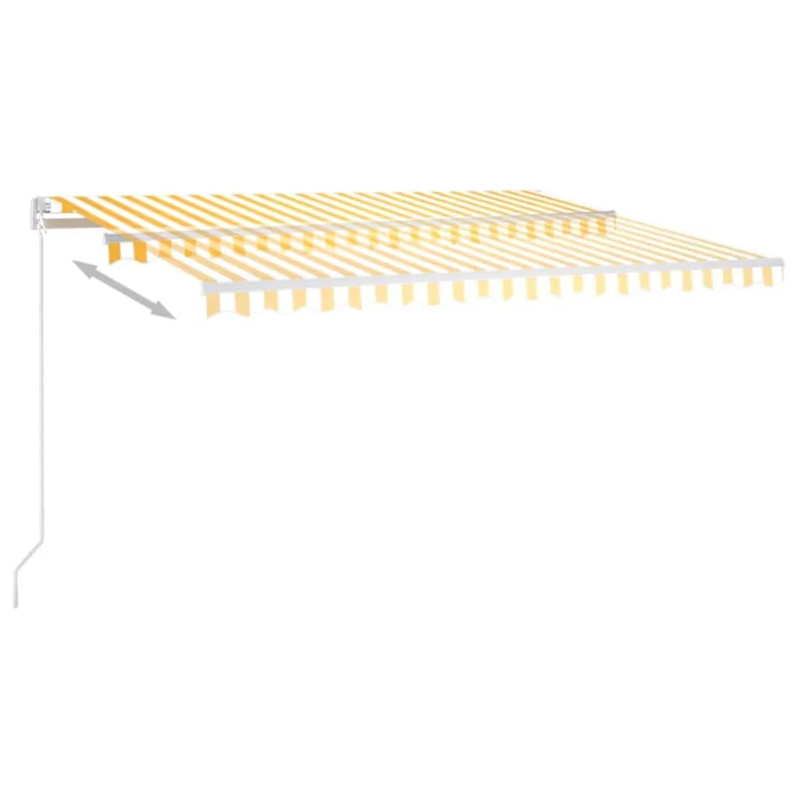 Auvent manuel rétractable 400x350 cm Jaune et blanc - 6