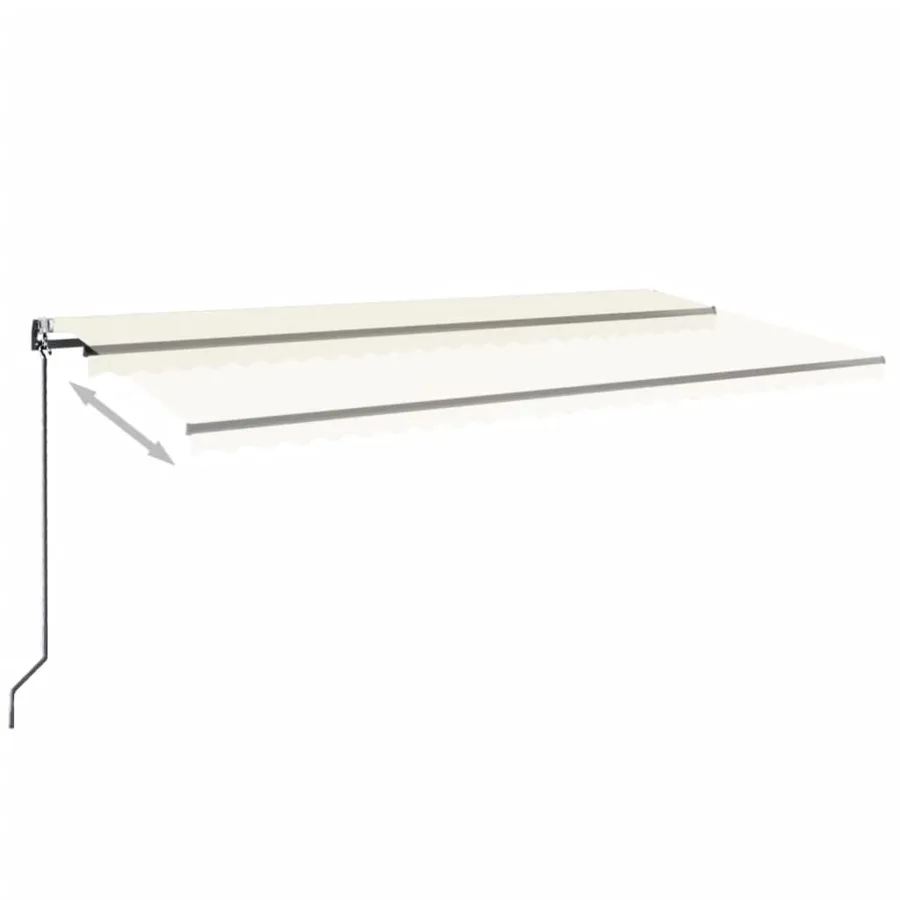 Auvent automatique avec capteur de vent et LED 600x300 cm Crème - 3
