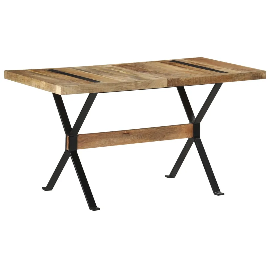Table à manger 140x70x76 cm Bois de manguier brut - 10