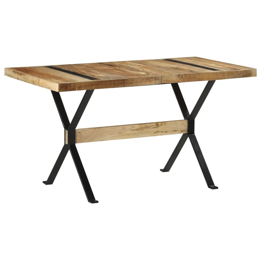 Table à manger 140x70x76 cm Bois de manguier brut - 11