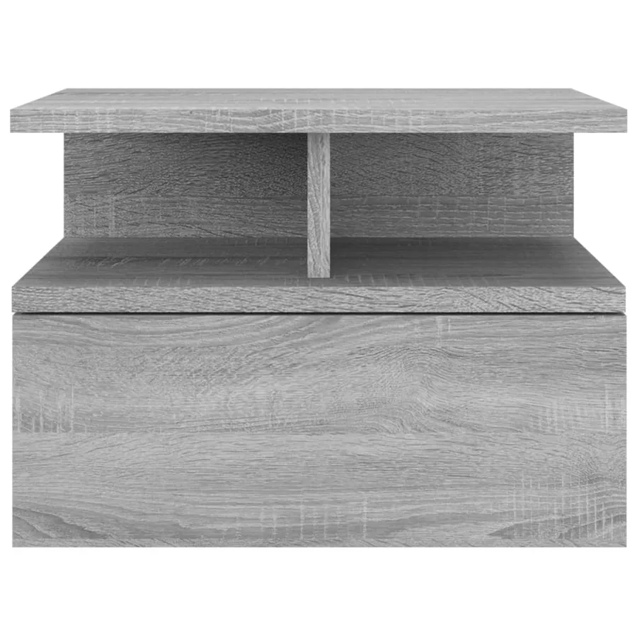 Tables de chevet flottantes 2 pcs Sonoma gris 40x31x27 cm - 5