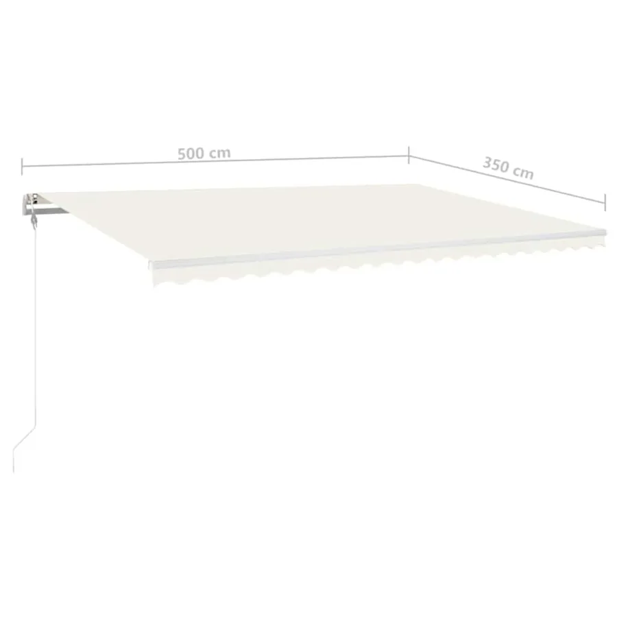 Auvent automatique avec capteur de vent et LED 500x350 cm Crème - 10