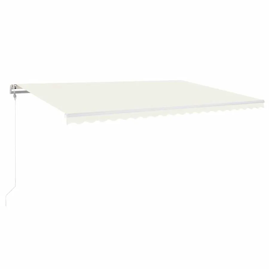 Auvent automatique avec capteur de vent et LED 500x350 cm Crème - 2