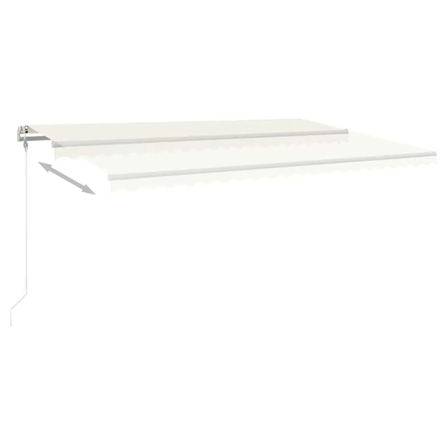 Auvent automatique avec capteur de vent et LED 500x350 cm Crème - 9