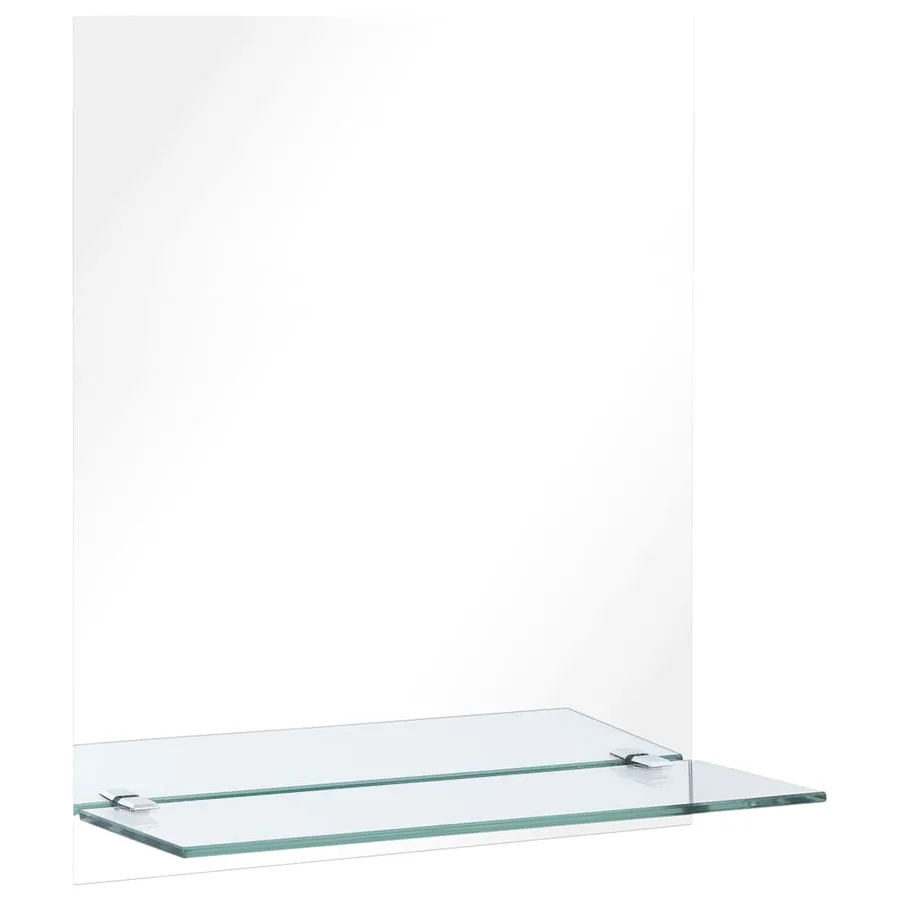 Miroir mural avec étagère 20x40 cm Verre trempé - 2