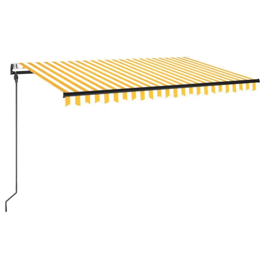 Auvent rétractable automatique 450x300 cm Jaune et blanc - 2