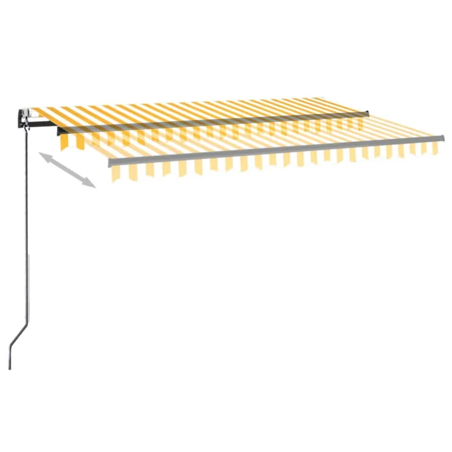 Auvent rétractable automatique 450x300 cm Jaune et blanc - 3