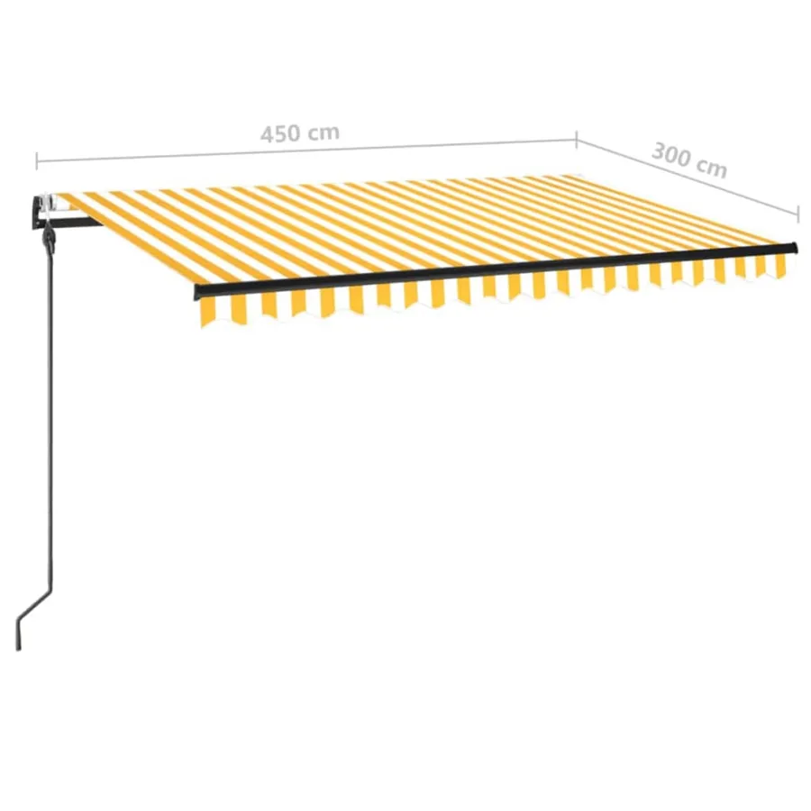 Auvent rétractable automatique 450x300 cm Jaune et blanc - 9