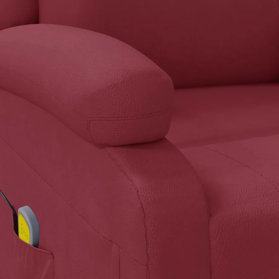 Fauteuil de massage Rouge bordeaux Similicuir - 8