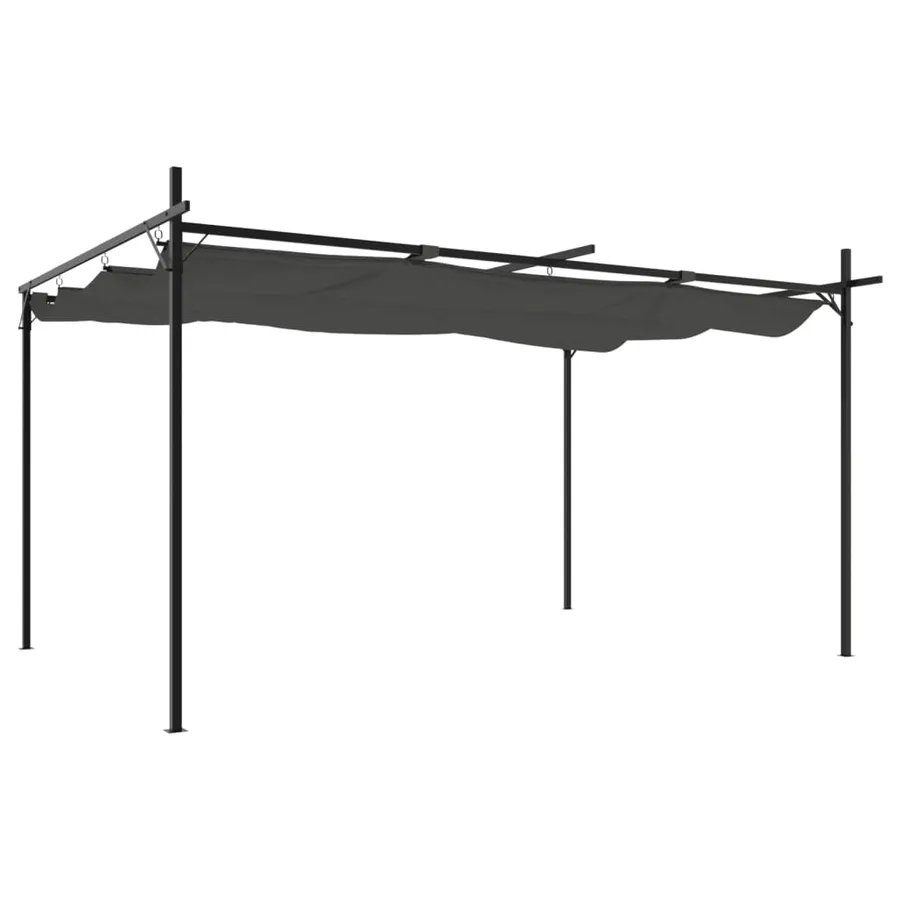Pergola avec toit rétractable anthracite 395x292x230 cm - 2