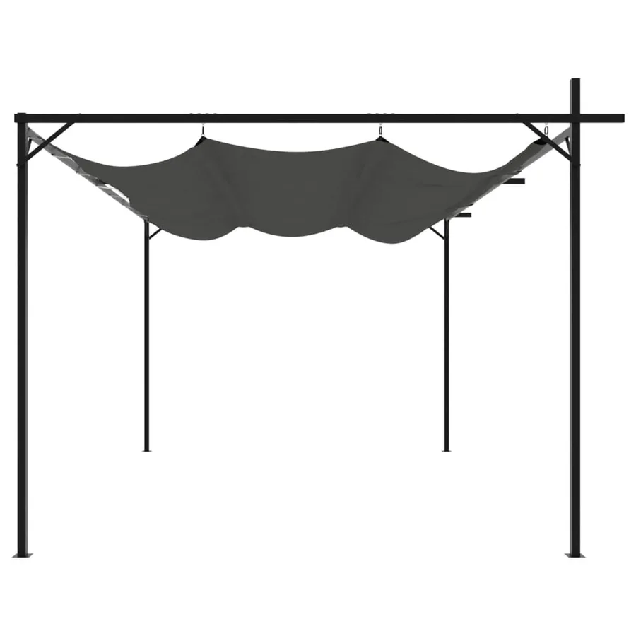 Pergola avec toit rétractable anthracite 395x292x230 cm - 4