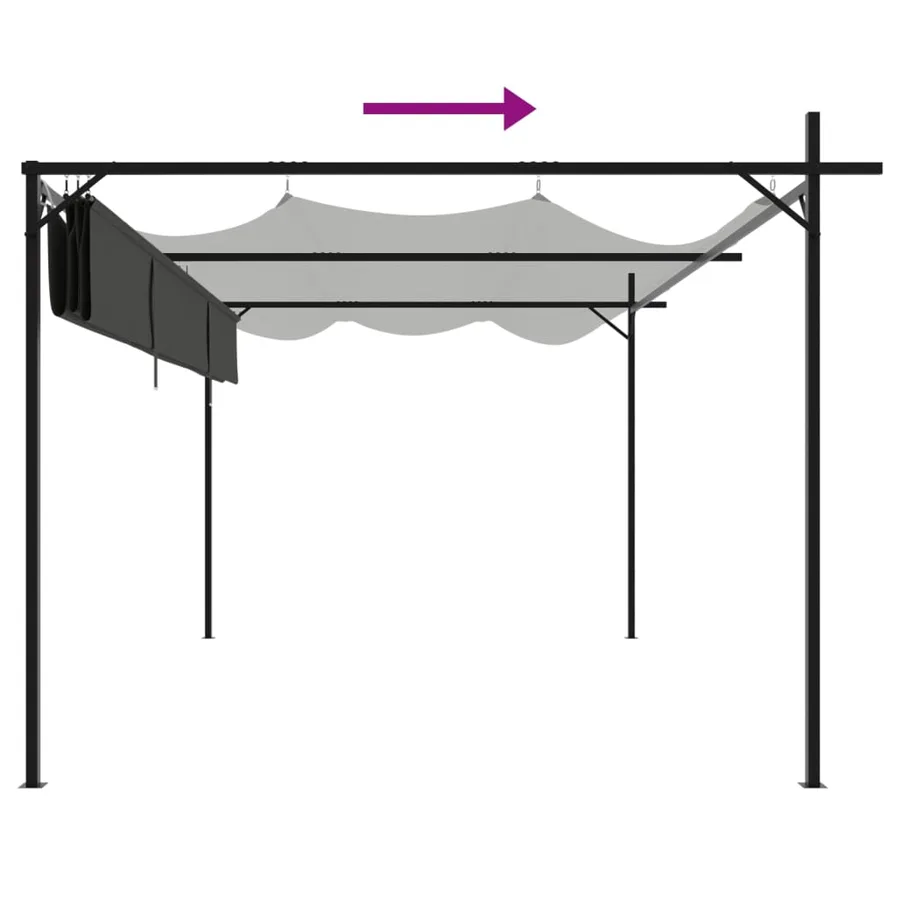 Pergola avec toit rétractable anthracite 395x292x230 cm - 6