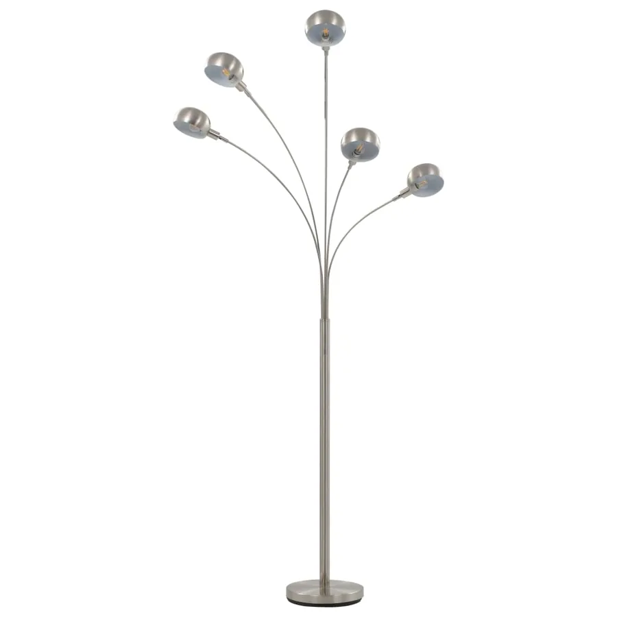 Lampadaire 200 cm 5 x E14 Argenté - 3