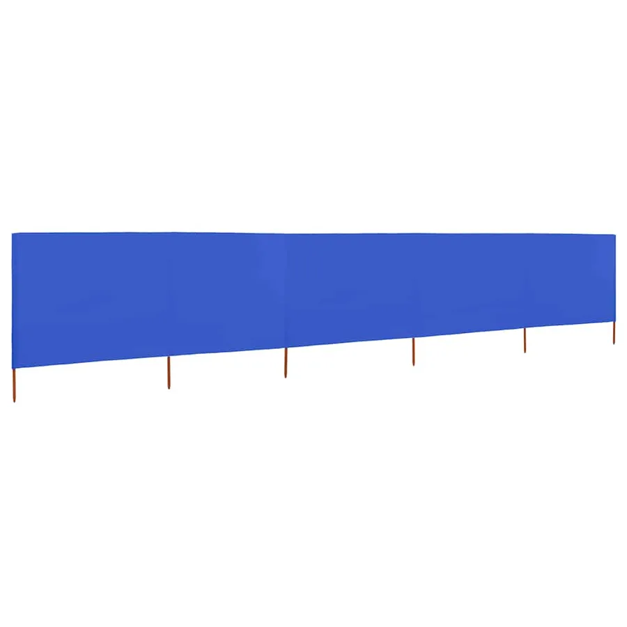 Paravent 5 panneaux Tissu 600 x 80 cm Bleu azuré - 2