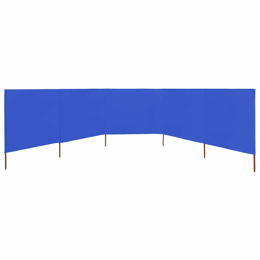 Paravent 5 panneaux Tissu 600 x 80 cm Bleu azuré - 3
