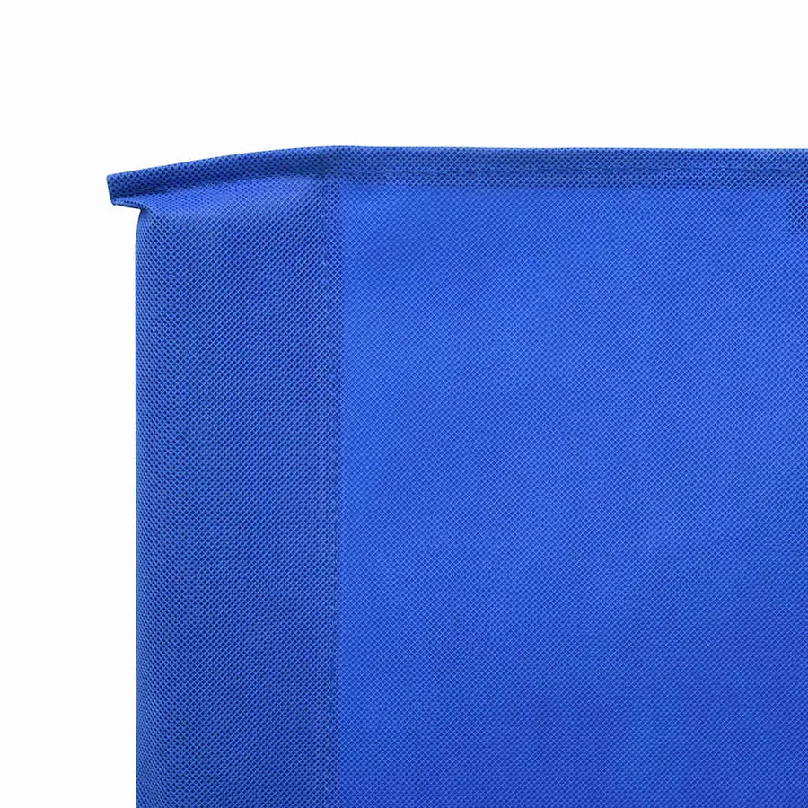Paravent 5 panneaux Tissu 600 x 80 cm Bleu azuré - 4