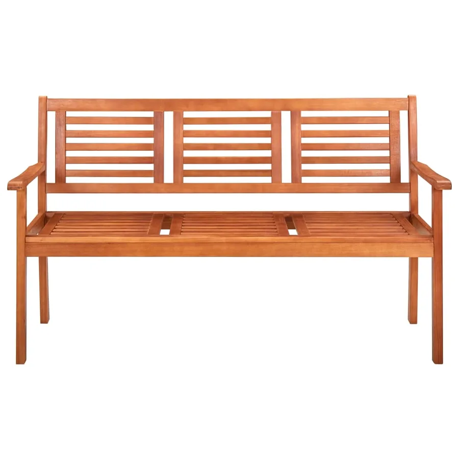 Banc de jardin 3 places 150 cm Bois d'eucalyptus solide - 2