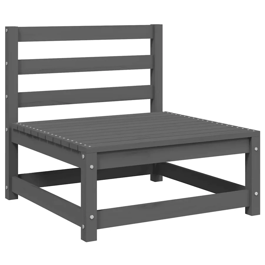 Salon de jardin 2 pcs avec coussins Gris Bois de pin massif - 2