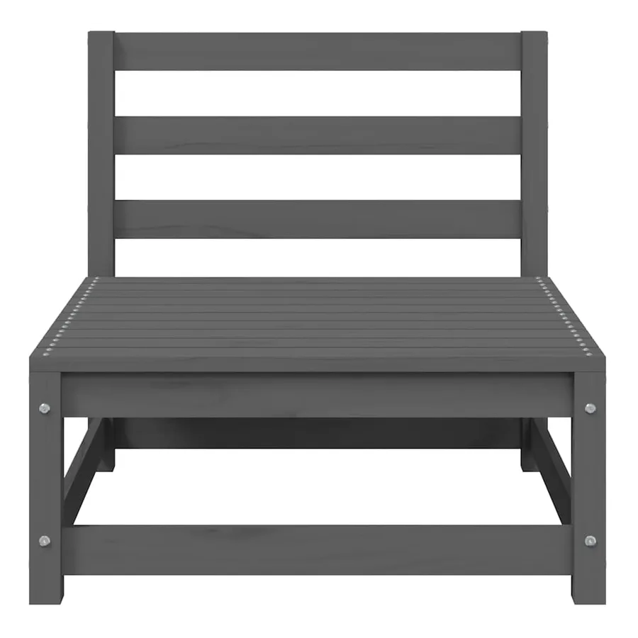 Salon de jardin 2 pcs avec coussins Gris Bois de pin massif - 3