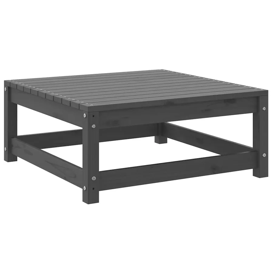 Salon de jardin 2 pcs avec coussins Gris Bois de pin massif - 4