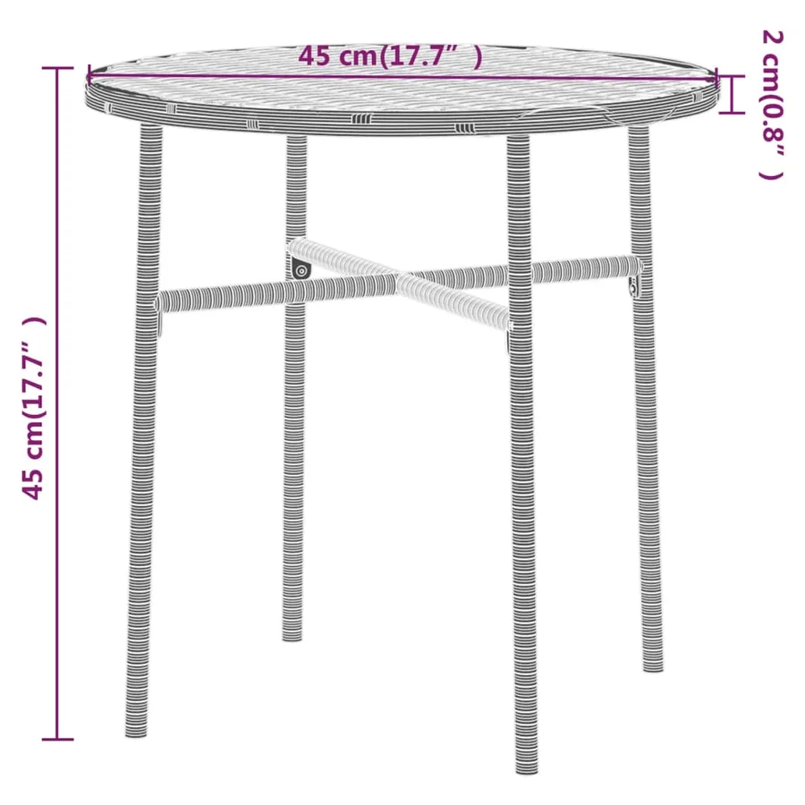 Ensemble à manger de jardin 3pcs Résine tressée Marron - 7