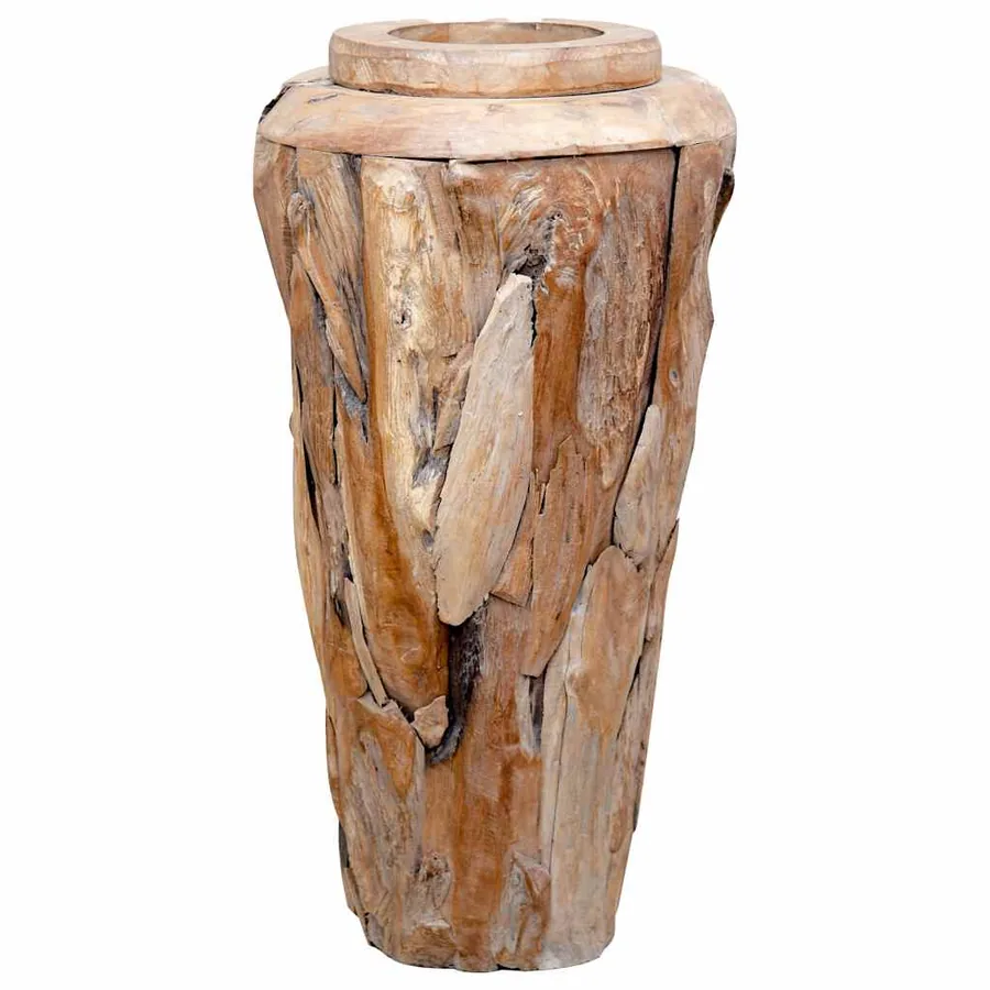 Vase de décoration 40 x 80 cm Bois de teck solide - 5