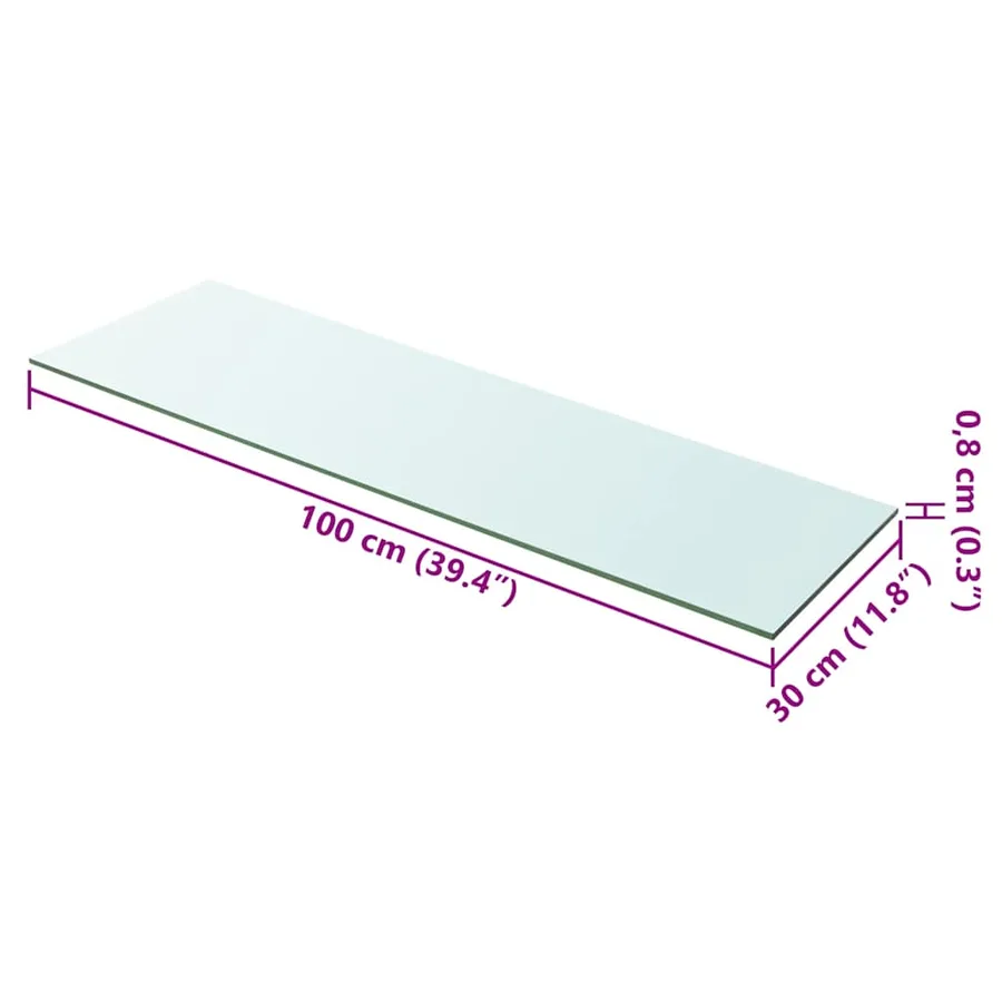 Panneau pour étagère Verre transparent 100 x 30 cm - 3