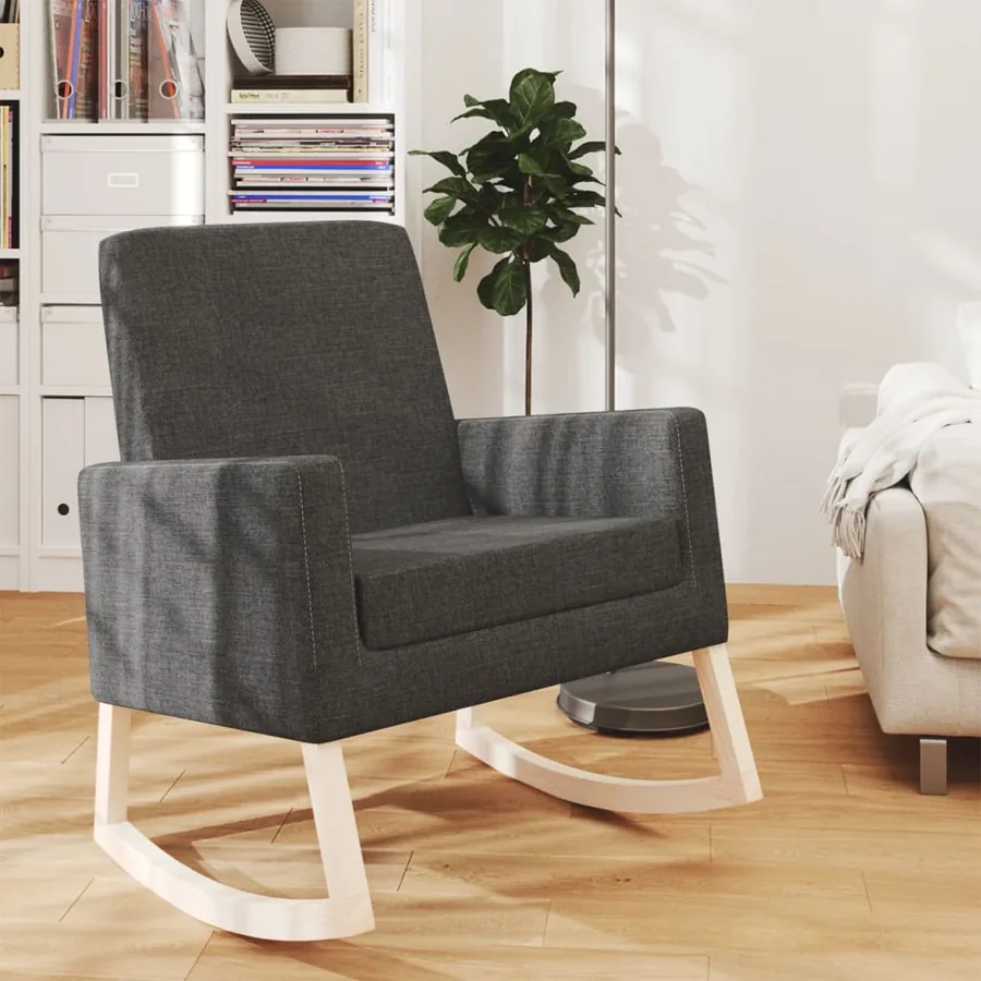 Chaise à bascule Gris foncé Tissu