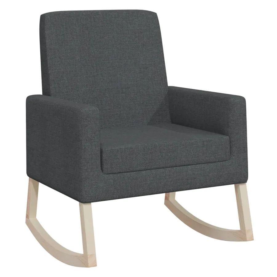 Chaise à bascule Gris foncé Tissu - 2